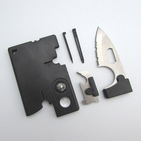 2016 Fashion New 10 in 1 Multi Purpose Pocket Credit Card Survival Knife Outdoor Hunting Camping Tools Free Shipping, Wholesale