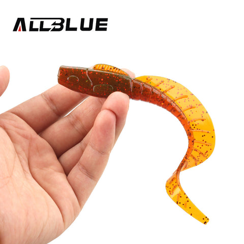 ALLBLUE 4pcs/lot Fishing Lure 115mm/13g Soft Bait Soft Lure Single Tail Grub Fish Minnow Isca Artificial