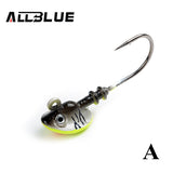 ALLBLUE Fish Head Hooks 4pcs/lot 10g Lead Head Hook Lure Hook Jig Head Multicolor Fishing Tackle Fishing Hooks