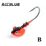 ALLBLUE Fish Head Hooks 4pcs/lot 10g Lead Head Hook Lure Hook Jig Head Multicolor Fishing Tackle Fishing Hooks