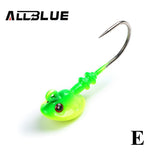 ALLBLUE Fish Head Hooks 4pcs/lot 10g Lead Head Hook Lure Hook Jig Head Multicolor Fishing Tackle Fishing Hooks
