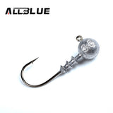 ALLBLUE Exposed Lead Jig Head 3.5g 5g 7g 10g Barbed Hook 10pcs/lot Soft Lure Jigging Hook Fishing Hooks