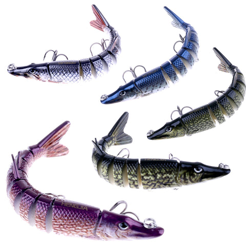 12.7cm 20g 8-segement Swimbait Crankbait Hard Fishing Bait Hook 3D lifelike eyes Fishing Lures Hooks