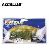ALLBLUE 8pcs/lot Screw Curly Tail Soft Grub 45mm 3g Jerkbait Wobbler Jigging Capuchin Maggots Fishing Lure Silicone Bait
