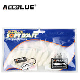 ALLBLUE 8pcs/lot Screw Curly Tail Soft Grub 45mm 3g Jerkbait Wobbler Jigging Capuchin Maggots Fishing Lure Silicone Bait