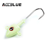 ALLBLUE Fish Head Hooks 4pcs/lot 7g Lead Head Hook Lure Hook Jig Head Multicolor Fishing Tackle Fishing Hooks