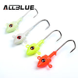 ALLBLUE Fish Head Hooks 4pcs/lot 7g Lead Head Hook Lure Hook Jig Head Multicolor Fishing Tackle Fishing Hooks