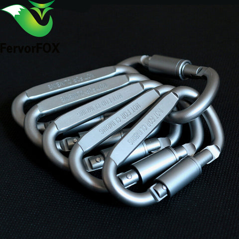 1pcs Outdoor Camping Equipment Aluminum Carabiner Hunting Equipment Survival Kit Lock Carabine Mountain Travel Accessories