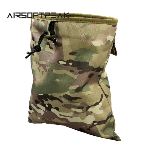 AIRSOFTPEAK Tactical Mag Dump Pouch Airsoft Paintball Military Recovery Molle Magazine Pouch Hunting Slingshot Ammo Bags