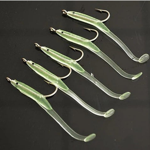 ALLBLUE 20pcs/lot Multi Colours Soft Lures for Fishing Soft Bait Tiddler Bait With Hook 6.8cm 1.1g Fishing Lures Small Eel Lure