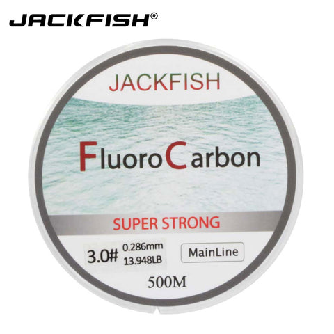 JACKFISH HOT SALE 500M Fluorocarbon Fishing Line  5-32LB test Carbon Fiber Leader Line 0.165-0.46mm fly fishing line pesca