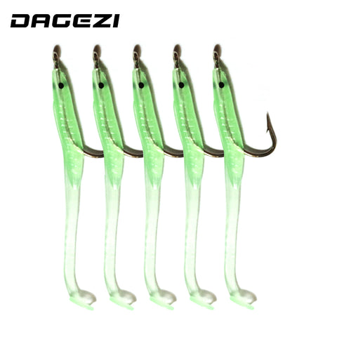 DAGEZI New Luminous Soft Lures  Fishing Soft Bait Tiddler Bait With Hook 7cm 10pcs/lot Fishing Lures Tackle Fishing accessories
