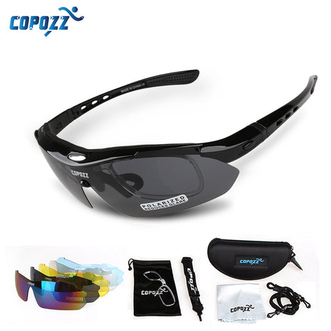 Copozz Brand Polarized Cycling Glasses Outdoor Fishing Moutain Road Bike MTB Bicycle Sun Glasses Sports Sunglasses Myopia 5 Lens
