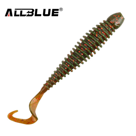 ALLBLUE 6pcs/lot Soft Bait Saturn Worm 9g 10.5cm Flexible Curly Tail Grub Silicone Lure for Fishing Peche