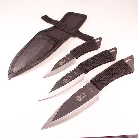 Hot 3pcs throw knife Tactical Fixed Blade Pocket Knife Survival Outdoor Hunting Camping Knives Knife tools with Sheath karambit