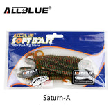 ALLBLUE 6pcs/lot Soft Bait Saturn Worm 9g 10.5cm Flexible Curly Tail Grub Silicone Lure for Fishing Peche