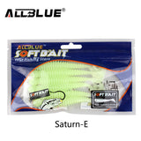 ALLBLUE 6pcs/lot Soft Bait Saturn Worm 9g 10.5cm Flexible Curly Tail Grub Silicone Lure for Fishing Peche