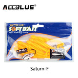 ALLBLUE 6pcs/lot Soft Bait Saturn Worm 9g 10.5cm Flexible Curly Tail Grub Silicone Lure for Fishing Peche