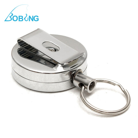 Bobing  2Pcs/lot 65cm Stainless Steel Fly Fishing Zinger Retractable Reel Cord String Retractor Tying Tool Clip Accessories