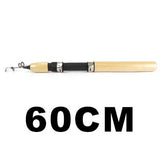 DAGEZI Wooden handle Ice Fishing Rod Telescopic Winter Fishing Stick Ultra light Ice Fishing Tackle 60/80/100cm