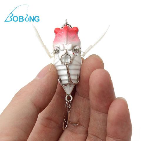 Bobing 1 pcs Cicada Sinking Fishing Lures Minnow Crankbait Tackle Treble Hook Artificial Bait 40mm Spinner Spinners