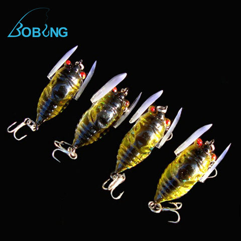 Bobing Cicada 6g 4cm Perch Insect Lure Bait Fishing Lure Treble Barb Hooks Fishing Tackle Artificial Bait Fishing accessories