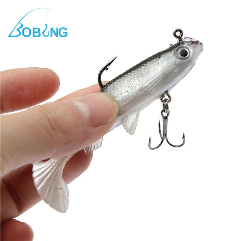 Bobing 8.5cm 30g Soft Lead Bass Wobbler Artificial Sea Fishing Lure Bait With Treble and Barb Spinner Spinners