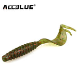 ALLBLUE Creek Single Tail Soft Bait 3.2g/82mm 8pcs/lot Biforked Grubs Silicone Fishing Lures isca artificial