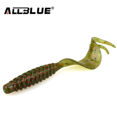 ALLBLUE Creek Single Tail Soft Bait 3.2g/82mm 8pcs/lot Biforked Grubs Silicone Fishing Lures isca artificial