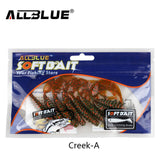 ALLBLUE Creek Single Tail Soft Bait 3.2g/82mm 8pcs/lot Biforked Grubs Silicone Fishing Lures isca artificial