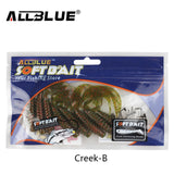 ALLBLUE Creek Single Tail Soft Bait 3.2g/82mm 8pcs/lot Biforked Grubs Silicone Fishing Lures isca artificial