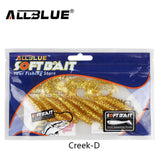 ALLBLUE Creek Single Tail Soft Bait 3.2g/82mm 8pcs/lot Biforked Grubs Silicone Fishing Lures isca artificial