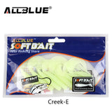 ALLBLUE Creek Single Tail Soft Bait 3.2g/82mm 8pcs/lot Biforked Grubs Silicone Fishing Lures isca artificial