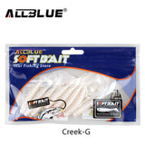 ALLBLUE Creek Single Tail Soft Bait 3.2g/82mm 8pcs/lot Biforked Grubs Silicone Fishing Lures isca artificial