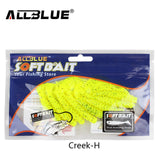 ALLBLUE Creek Single Tail Soft Bait 3.2g/82mm 8pcs/lot Biforked Grubs Silicone Fishing Lures isca artificial
