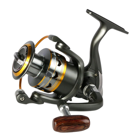2017 hot metal Fishing Reel 11BB 2000 - 6000 series spinning reel for feeder fishing Wood handle fishing reels pesca
