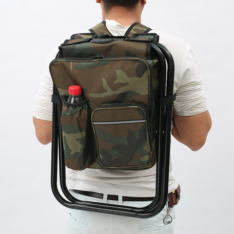 3 In 1 Outdoor Portable Multifunctional Foldable Cooler Bag Chair Backpack Fishing Stool Chair