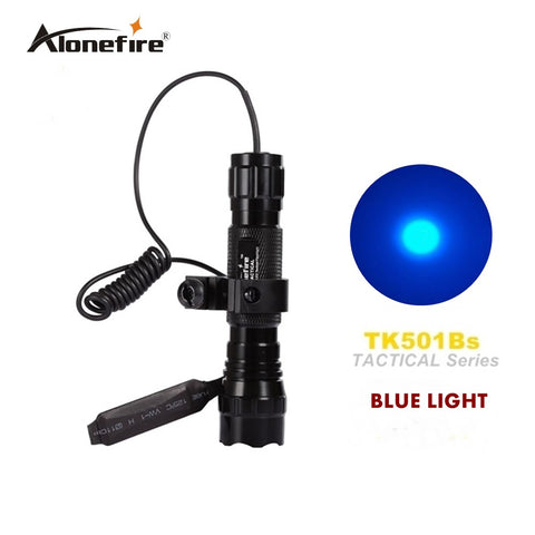 501B led blue light tactical Flashlight Hunting Rifle Torch Shotgun lighting+Tactical mount+Remote switch