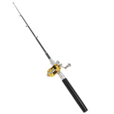 Hot!! Mini Portable Pocket Fish Pen Aluminum Alloy Fishing Rod Pole Reel pesca Wholesale