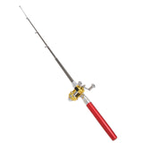 Hot!! Mini Portable Pocket Fish Pen Aluminum Alloy Fishing Rod Pole Reel pesca Wholesale