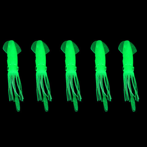 5Pcs/set 4.3 inch Glow Luminous Soft Squid Octopus Skirts Fishing Lure Baits 10.5cm Floating Fishing Tackle