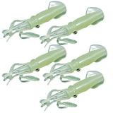 5Pcs/set 4.3 inch Glow Luminous Soft Squid Octopus Skirts Fishing Lure Baits 10.5cm Floating Fishing Tackle