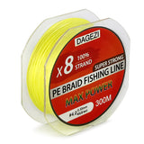 DAGEZI 8 strand 300m/330YDS With Gift  Super Strong  10-80LB brand fishing lines 100% PE Braided Fishing Line smooth line