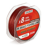 DAGEZI 8 strand 300m/330YDS With Gift  Super Strong  10-80LB brand fishing lines 100% PE Braided Fishing Line smooth line