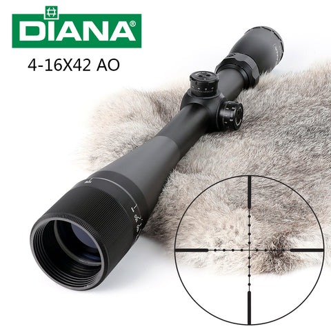 Tactical DIANA 4-16X42 AO Riflescope Mil Dot Reticle Optical Sight Hunting Rifle Scope