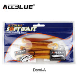ALLBLUE 8pcs/lot 8cm 2g Silicone Ribbed Body Curly Tail Soft Lure Curltail Grub Artificial Bait for Bass&Perch&Pike Fishing Lure