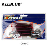 ALLBLUE 8pcs/lot 8cm 2g Silicone Ribbed Body Curly Tail Soft Lure Curltail Grub Artificial Bait for Bass&Perch&Pike Fishing Lure