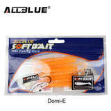 ALLBLUE 8pcs/lot 8cm 2g Silicone Ribbed Body Curly Tail Soft Lure Curltail Grub Artificial Bait for Bass&Perch&Pike Fishing Lure