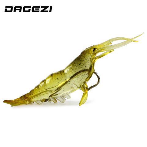 DAGEZI soft artificial shrimp baits 50pcs soft shrimp lure 4CM shrimp soft baits fish fishing lure japan prawn salmon lures 77#