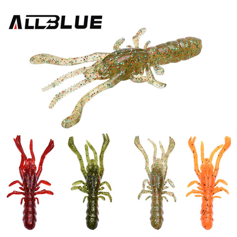 ALLBLUE 6pcs/Lot Custom Baits Super Craws Soft Fishing Lure For Fishing Soft Bait Shrimp Bass Bait Peche Fishing Tackle